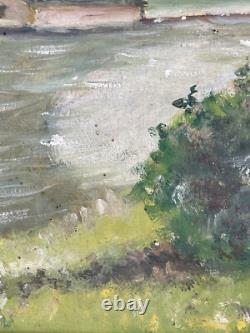 Émile Chaperon (1868 1946) Huile sur bois Signée Paysage La Marne XX