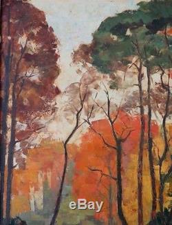 Emile Lecomte paysage de sous bois et clairière