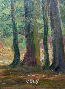 Émile Othon Friesz Tableau Peinture Sur Carton Sous Bois Ouvre 1910/20 Fauvisme