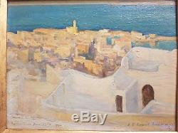 Eugène ASSEZAT DE BOUTEYRE (1864-1942) le Port d'Alger, Orientaliste