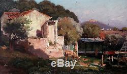 Eugène De Barberiis 1857-1937. Bel Impressionnisme & Paysage Animé De Provence