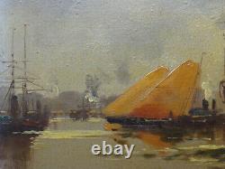 Eugène GALIEN-LALOUE (1854-1941) Huile sur bois Marine signée L. Dupuy XIXe