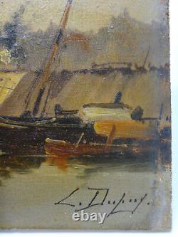 Eugène GALIEN-LALOUE (1854-1941) Huile sur bois Marine signée L. Dupuy ép XIXeme