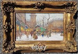 Eugène GALIEN LALOUE SUPERBE GOUACHE PARIS SOUS LA NEIGE