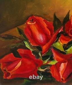F. MIRA. Bouquet de Fleurs. Peinture huile sur panneau de bois signée