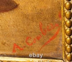 Femme Féminine Nue. Peinture huile sur panneau de bois signé Style XlXeme Siècle