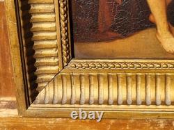 Femme Féminine Nue. Peinture huile sur panneau de bois signé Style XlXeme Siècle