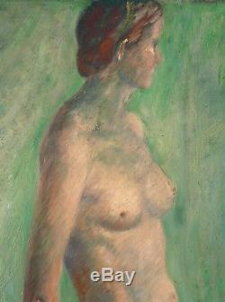 Femme nue grande peinture signée GER LANGEWEG (1891-1970) Netherland