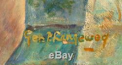 Femme nue grande peinture signée GER LANGEWEG (1891-1970) Netherland