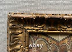 Fontaine dans une cour intérieure, huile sur panneau, peinture, début XXe