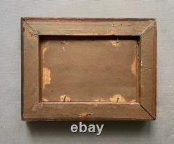 Fontaine dans une cour intérieure, huile sur panneau, peinture, début XXe