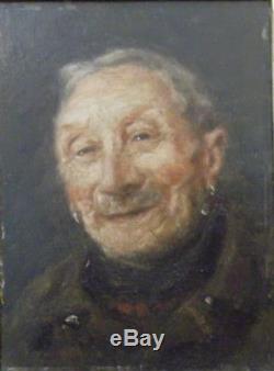 Francis TATTEGRAIN (1852-1915) huile/panneau Portrait d'Homme