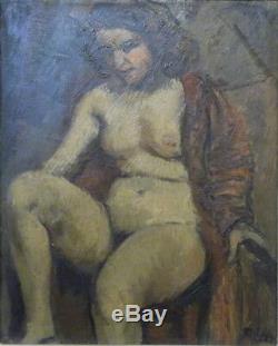 François Eberl (Prague 1887-1962) huile/bois Femme dénudée