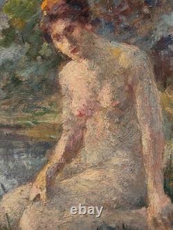 Gabriel GRIFFON 1866-1938 Nu Feminin Peinture huile sur panneau de bois