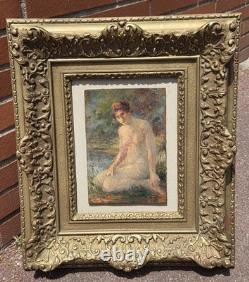 Gabriel GRIFFON 1866-1938 Nu Feminin Peinture huile sur panneau de bois