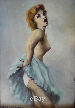 Gaston SCHEPENS (1905-1988) HsP Années 50 / Nu / Pin up / Fauvisme Fauvism