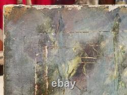 Gérard Economos (1935-2016) Huile sur toile Sous-bois Signé XX