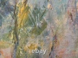 Gérard Economos (1935-2016) Huile sur toile Sous-bois Signé XX