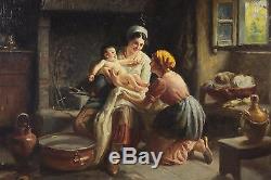 Giuseppe Magni, 1869, Le Bain du bébé, Ecole Italienne, Cote jusque 113.000