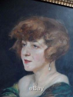 Grand portrait de femme du peintre Wilhelm Viktor Krausz