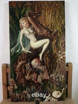 Grande huile sur panneau de bois A. Chevalier