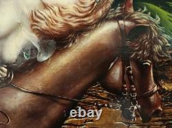 Grande huile sur panneau de bois A. Chevalier
