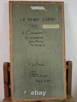Grande huile sur panneau de bois A. Chevalier