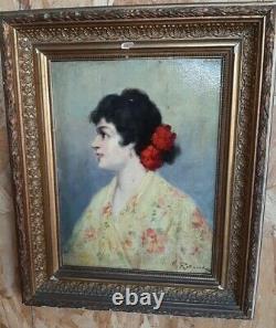 HENRI ROLLAND (1897-1941) Paire d'huiles sur panneaux bois portraits de femmes