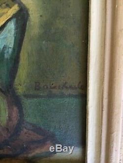 HUILE SUR PANNEAU ORIENTALISTE de Pierre BOUCHERLE les gitanes 27 cm x 22 cm