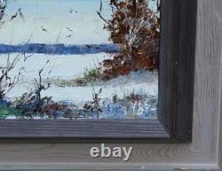 Harry Bonde Petersen Paysage D'Hiver Huile Sur Bois Signé Tableau Cadre