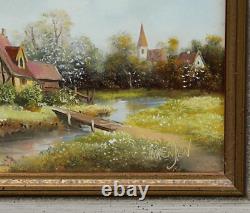 Helmut Hensen (1913 Diepolz) Peinture À L'Huile sur Bois Süsseldorf