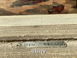 Henri Pontoy 1888/1968 Africanisme Marche A Kankan Guinee 1947 Huile Sur Bois