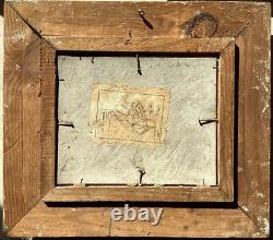 Henri Pontoy 1888/1968 Africanisme Marche A Kankan Guinee 1947 Huile Sur Bois