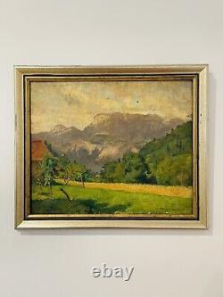 Huile De Charles Martin-Sauvaigo Paysage De Montagne- Grande Chartreuse- Signé