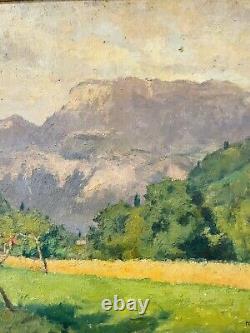 Huile De Charles Martin-Sauvaigo Paysage De Montagne- Grande Chartreuse- Signé