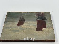 Huile Panneau Bois Xixeme L Ocean De L Amiral Morice Sur L Aube B1071