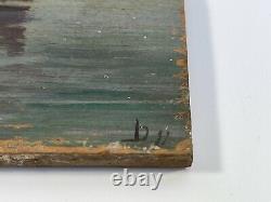 Huile Panneau Bois Xixeme L Ocean De L Amiral Morice Sur L Aube B1071