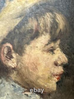 Huile Sur Bois Isabelle Mège Profil garçonnet blond