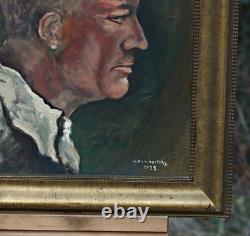 Huile Sur Bois Signé H. Kumbartzky Portrait D'Homme 1938 Avec Cadre