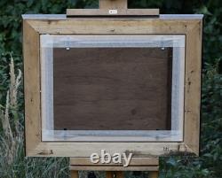 Huile Sur Bois Signé Mehrnia Winter Paysage Rivière Peinture Encadrée Original