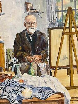 Huile Sur Bois Triptique Cézanne André Bonneau XXeme Renoir Sainte Victoire