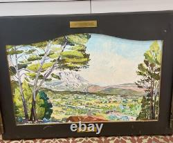 Huile Sur Bois Triptique Cézanne André Bonneau XXeme Renoir Sainte Victoire