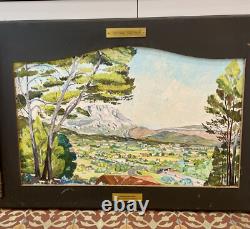 Huile Sur Bois Triptique Cézanne André Bonneau XXeme Renoir Sainte Victoire