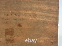 Huile Sur Panneau Bois Theme Marin XIX Eme Golfe Du Morbihan Inscription B1057