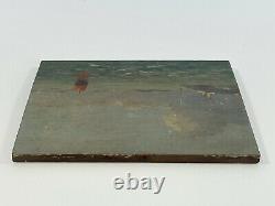 Huile Sur Panneau Bois Theme Marin XIX Eme Golfe Du Morbihan Inscription B1057