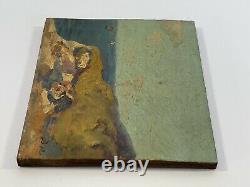 Huile Sur Panneau Bois Theme Marin XIX Eme Ile D Arz Inscription B1060