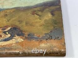 Huile Sur Panneau Bois Theme Marin XIX Eme Ile D Arz Inscription B1060