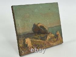 Huile Sur Panneau Bois Theme Marin XIX Eme Vue De Bretagne B1072