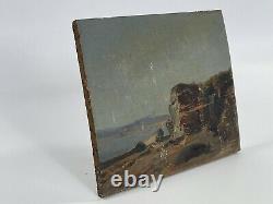 Huile Sur Panneau Bois Theme Marin Xixeme Paysage Bretagne D97 Inscrption B1070