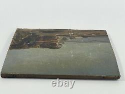 Huile Sur Panneau Bois Theme Marin Xixeme Paysage Bretagne D97 Inscrption B1070